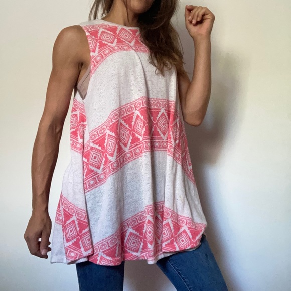 High Neck Boho Swing Tunic Tank - Picture 2 of 4